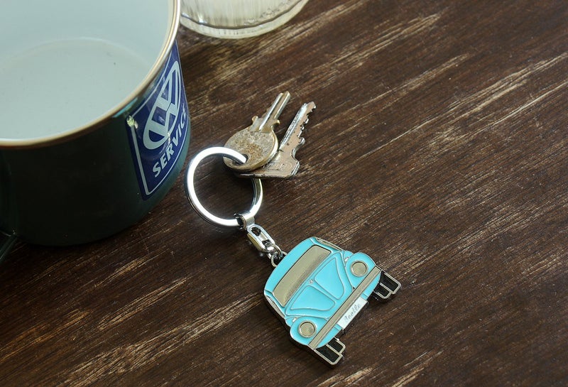 BRISA VW Collection - Volkswagen Enamel Metal Keyring Keychain Accessory Keyholder in Beetle Bug Design (Front/Blue) - Image 5